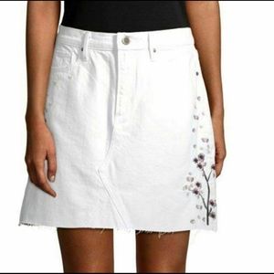 Anthropologie Driftwood White Embellished Skirt